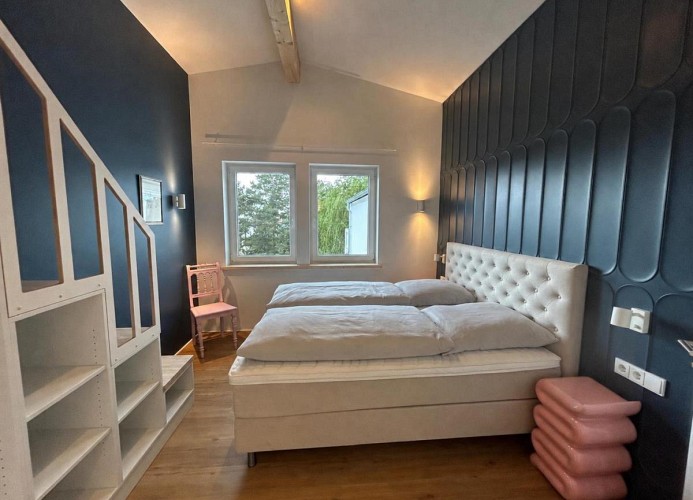 Panorama Suite XL im Ferienhaus Urban mit Meerblick Strandkorb für bis zu 10 Personen