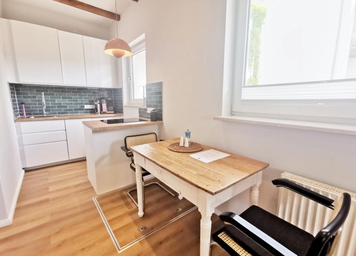 Ferienhaus  Urban  Fewo Backyard 2 Pers Terrasse WLAN gegenüber vom Strand