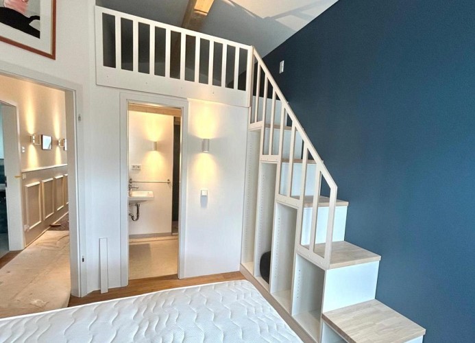 Panorama Suite XL im Ferienhaus Urban mit Meerblick Strandkorb für bis zu 10 Personen