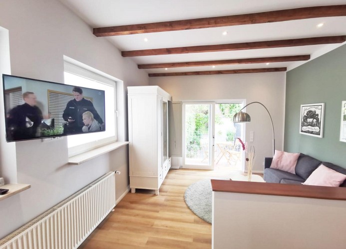 Ferienhaus  Urban  Fewo Backyard 2 Pers Terrasse WLAN gegenüber vom Strand