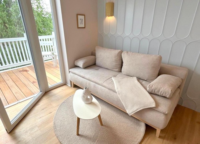 Panorama Suite XL im Ferienhaus Urban mit Meerblick Strandkorb für bis zu 10 Personen