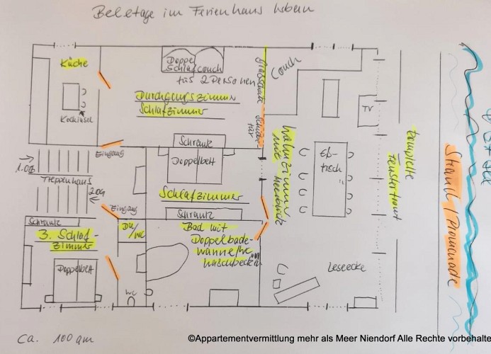 Ferienhaus Urban Fewo 40 | Beletage 2 bis 6 Personen mit Panorama Meerblick | WLAN gegenüber vom Strand